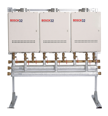 Wall Mounted Bosch Manifold Kit 2 x 32L LPG 1